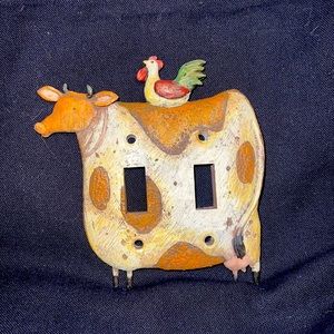 Farmhouse Cow and Chicken Double Switch light Plate